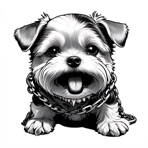 Salachichon Dog With Chains And Zombie Poo