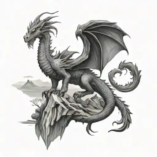 Dragon And Mountain Landscape