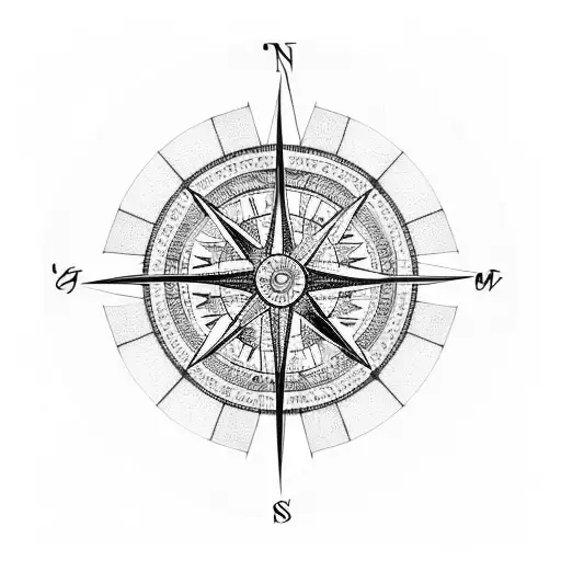A Compass Surrounded By Intricate Geometric Patterns Inspired By Magic And Science