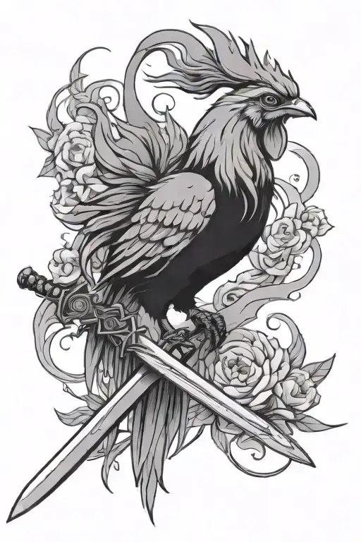 Sword Anime Chicken Shadows