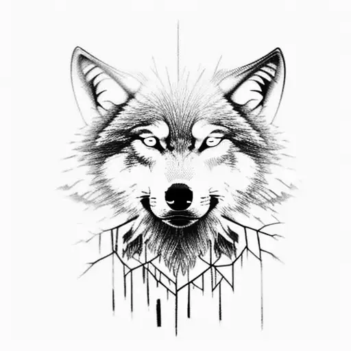 Wolf Emerging From Forest With Sunrise In The Background