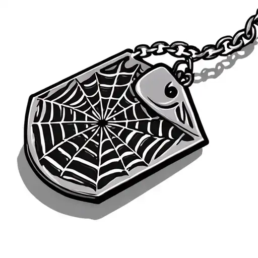 Dog Tag And Spider Web Design