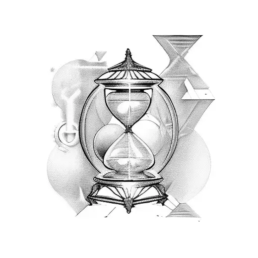 A Detailed Hourglass With A Unique Techno-inspired Design Inside