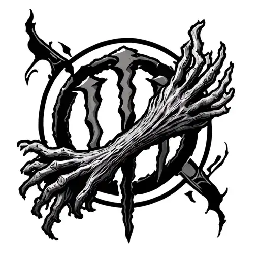Supernatural Anti Possession Symbol With Monster Energy Logo