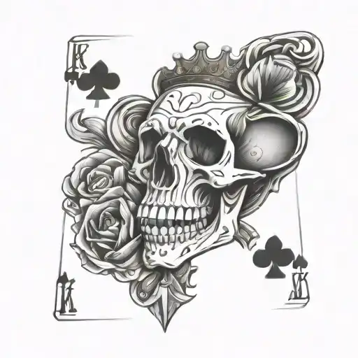 Rat Skull On A King Of Spades Playing Card