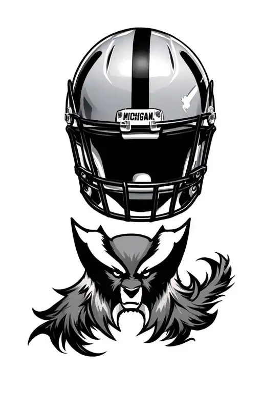 Michigan Wolverine Football Helmet Logo Incorporated