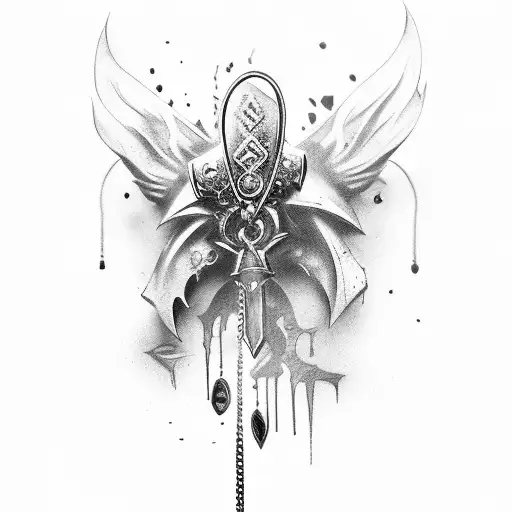 Dagger With Bloody Chain