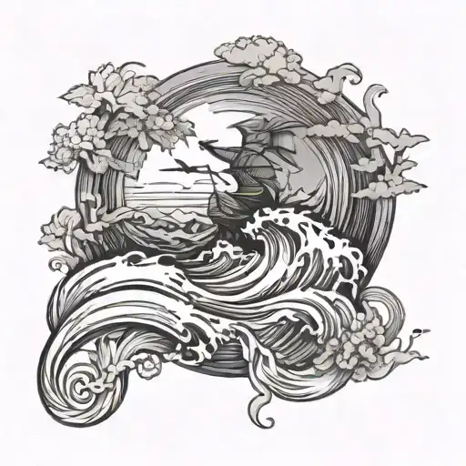 Fighter And Nature Waves