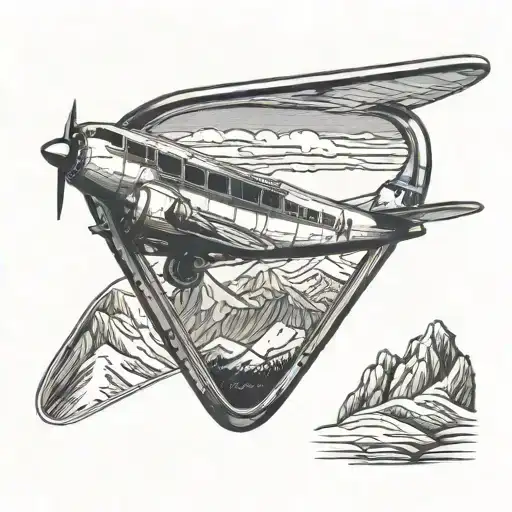 Aeroplane Window Looking Out At Austrian Mountain Range