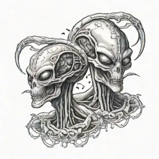 Two Stars Fill With Details Representing Alien Smoking A Joint