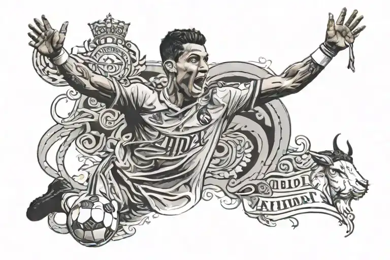Cristiano Ronaldo Celebrates With The Word Goat Below