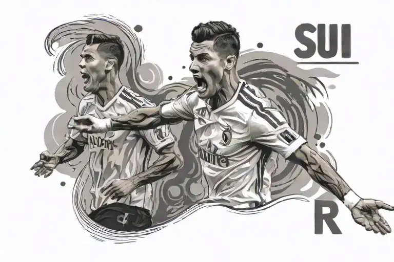 Cristiano Ronaldo's Siu Celebration With The Word Goat Below