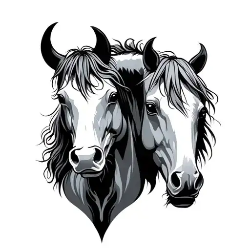 Bull And Horse