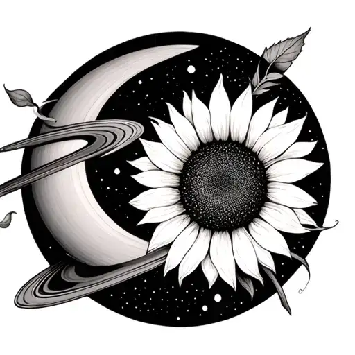 Saturn And Luna And Sunflower
