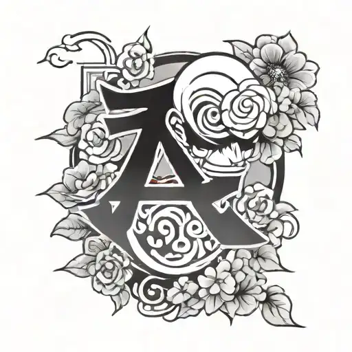 Gaara Love Kanji Symbol With Flowers