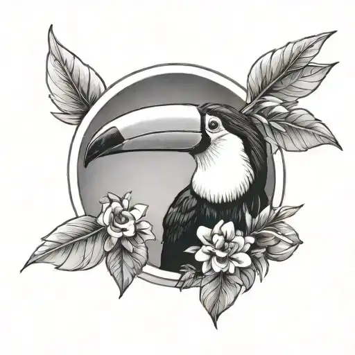 Toucan Inside A Sun Minimalist