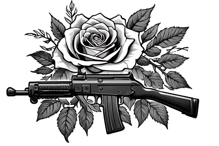 Ak47 And Rose With Name