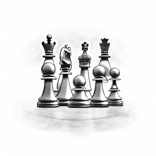 Chess Pieces Engaged In A Fierce Battle On A Chessboard