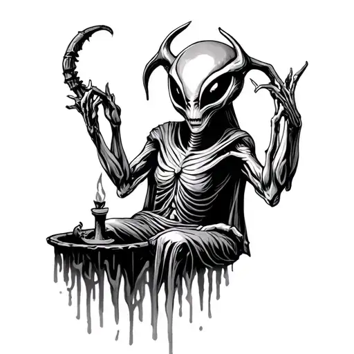 Alien In A Satanic Ritual