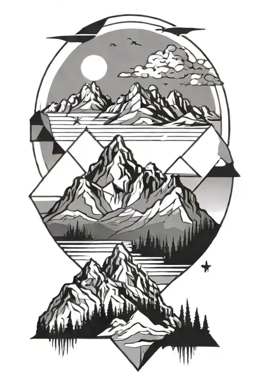 Geometric Mountain Range