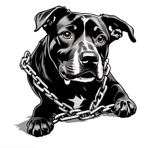 Dog Chained Braking Free