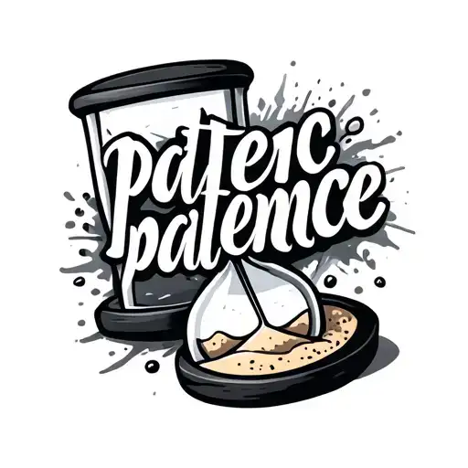 Patience Word With Hour Glass With Sand