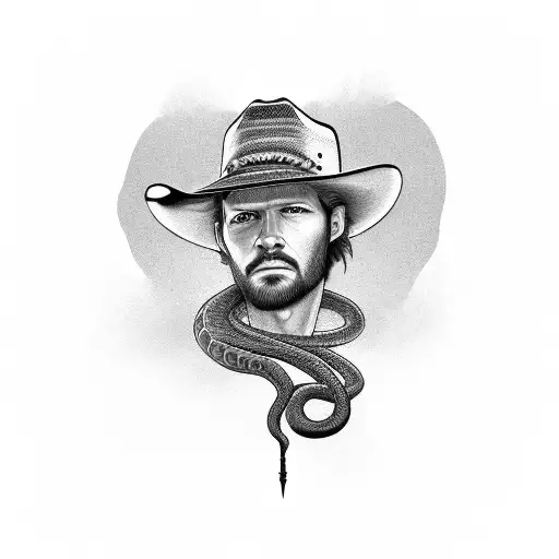 Snake Using A Cowboy Hat