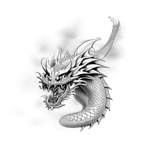 Dragon En Pointillisme