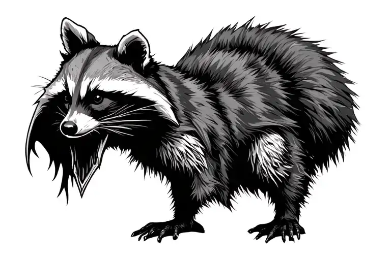 Rustic Raccoon Grim Reaper Standing