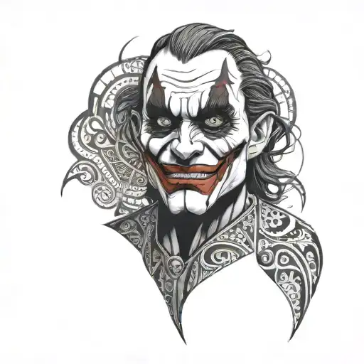 Joker And Samoan Tribal Patterns