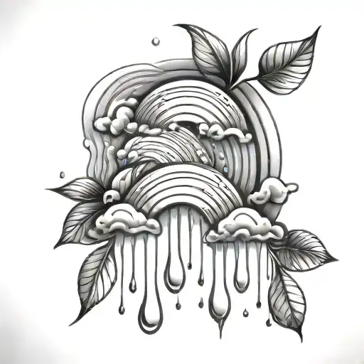 Rainbow And Raindrops