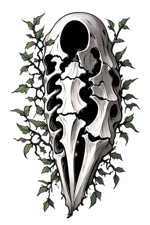 Broken Humerus With Vines Growing