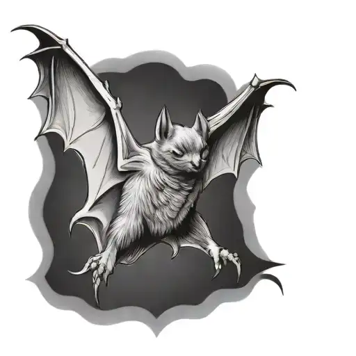 Bat With Wings Spread
