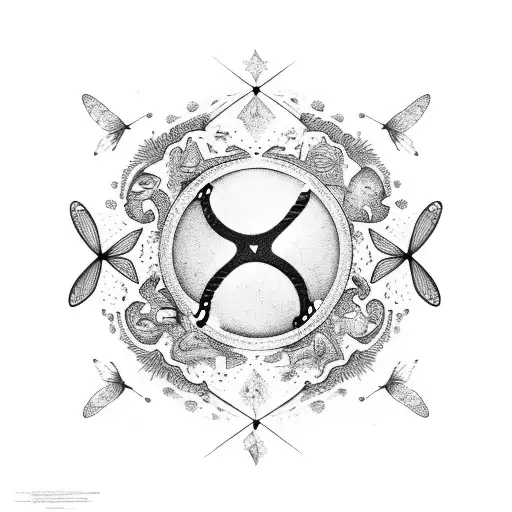 A Childcare Symbol Surrounded By Butterflies