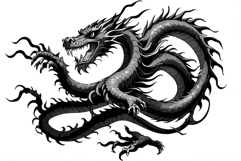 Japanese Traditional Dragon Fight Scene