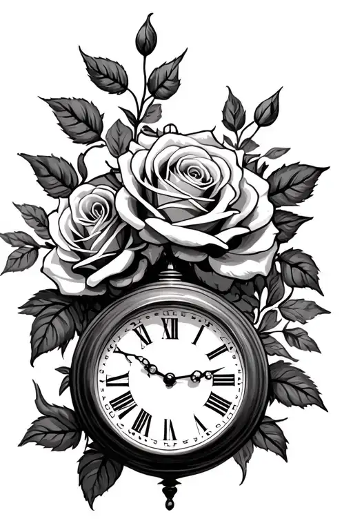 Clock And Roses