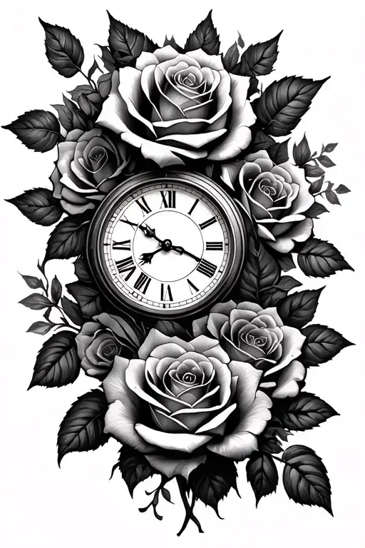 Roses And A Clock