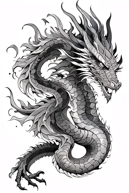 Back Tattoo With Dragon