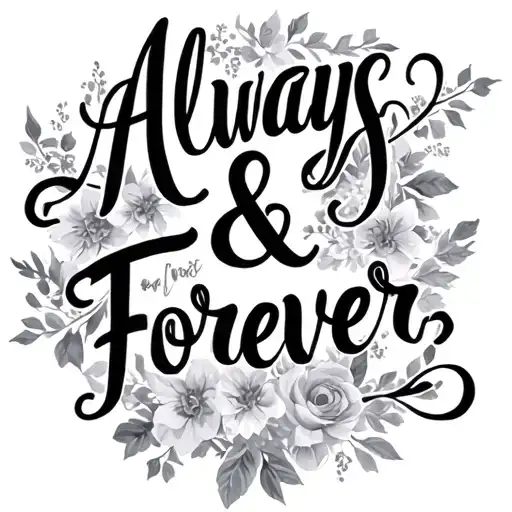 Always & Forever Written In Script