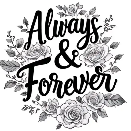 Always & Forever Written In Script