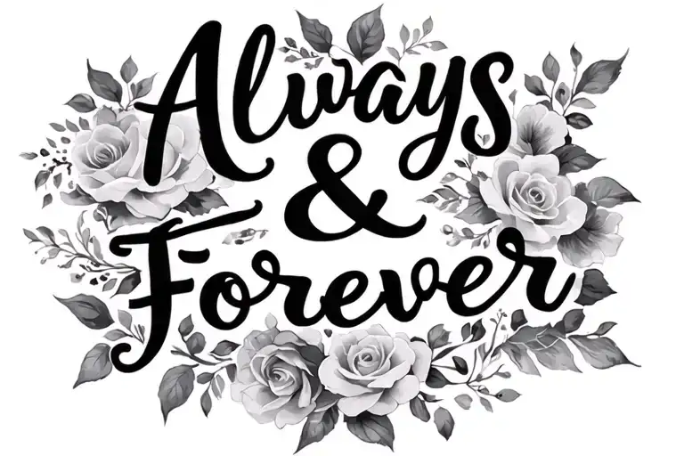 Always & Forever Written In Script