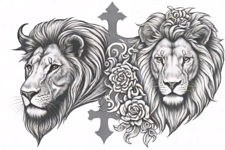 Lion And Lamb Lion Cross