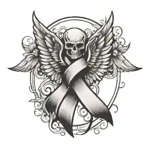 Brain Cancer Ribbon And Wing