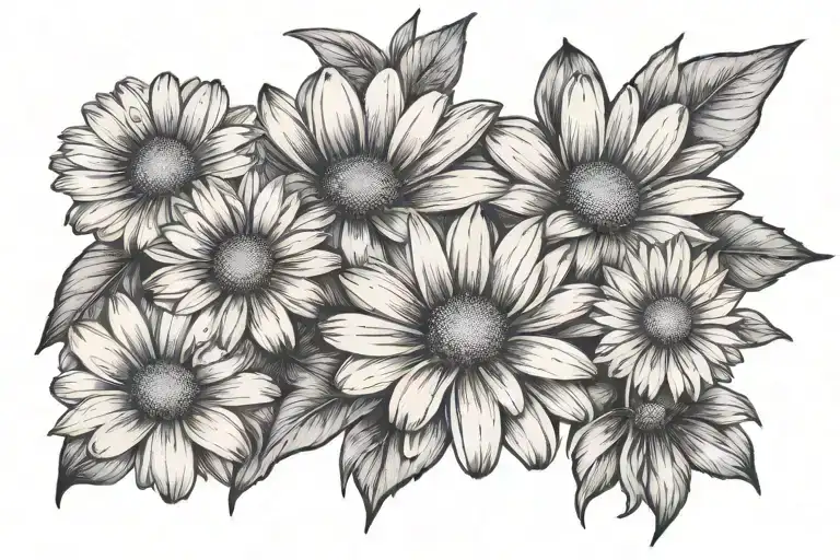 Daisy Flowers And Paw Prints