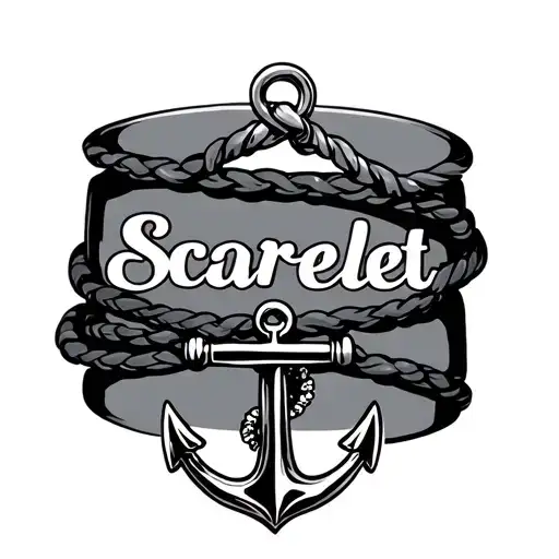 Bracelet With Scarlett Name And An Anchor