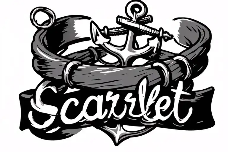 Bracelet With Scarlett Name And An Anchor