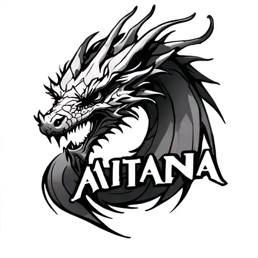 Protector Dragon Around The Name Of Aitana