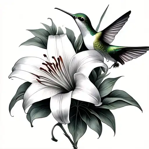 Lily And Hummingbird