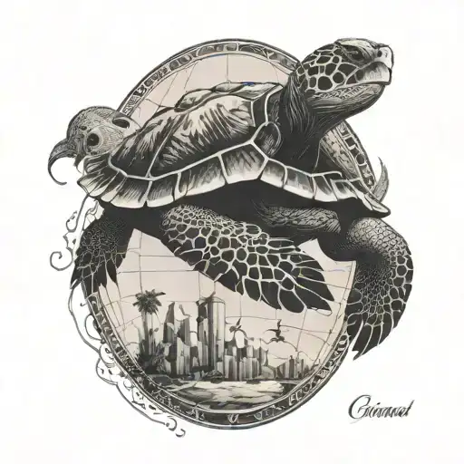 Turtle With Gili Air Island Map In It Is Back