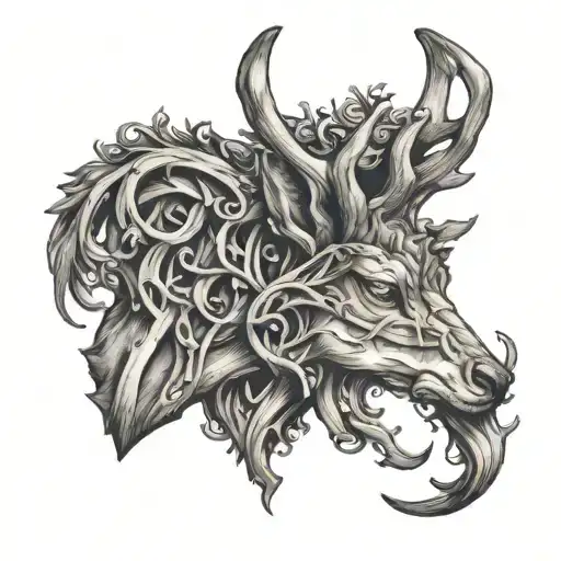 Little Deer Antlers Intertwined